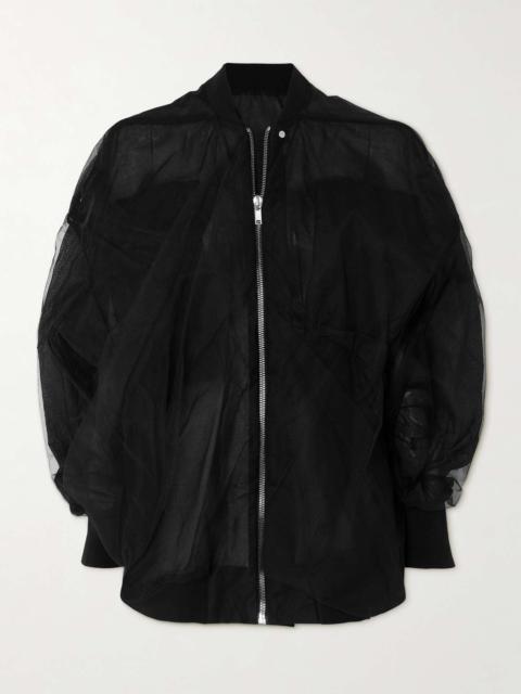 Rick Owens Gathered mesh bomber jacket