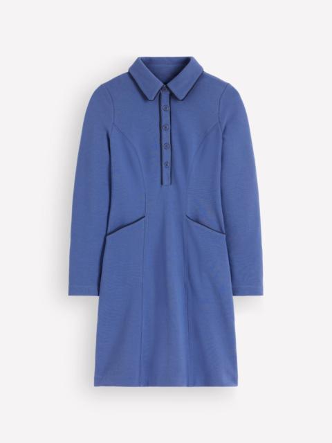 BODEN Catrin Shift Ottoman Dress-Denim Blue