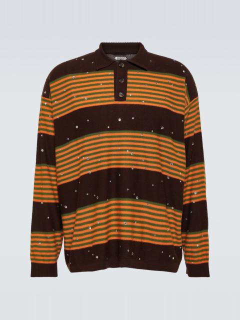 BODE Embellished wool polo sweater