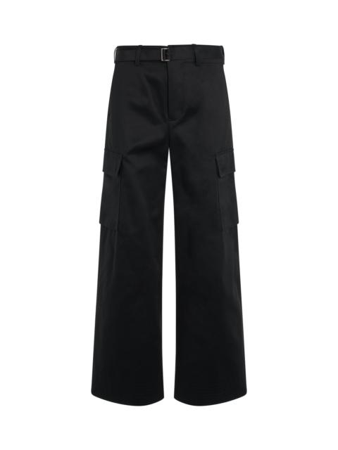 sacai Cotton Gabardine Pants in Black