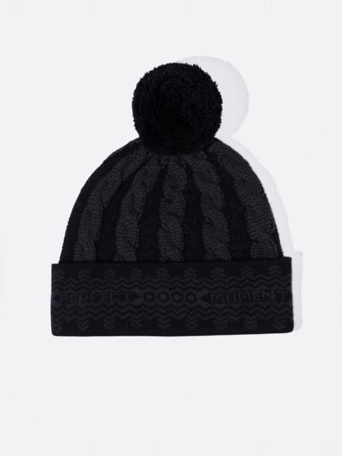 PERFECT MOMENT Cable Knit Merino Wool Beanie