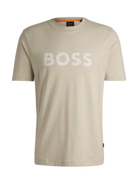 BOSS COTTON-JERSEY SLIM-FIT T-SHIRT WITH LOGO PRINT