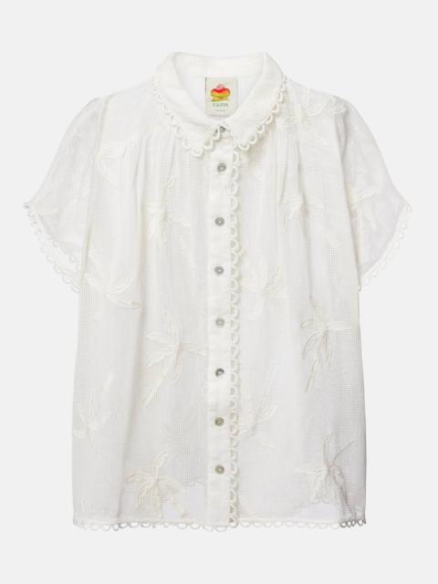 FARM RIO Embroidered cotton shirt