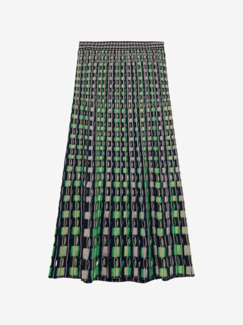 SIMKHAI Drue eyelet-knit midi skirt