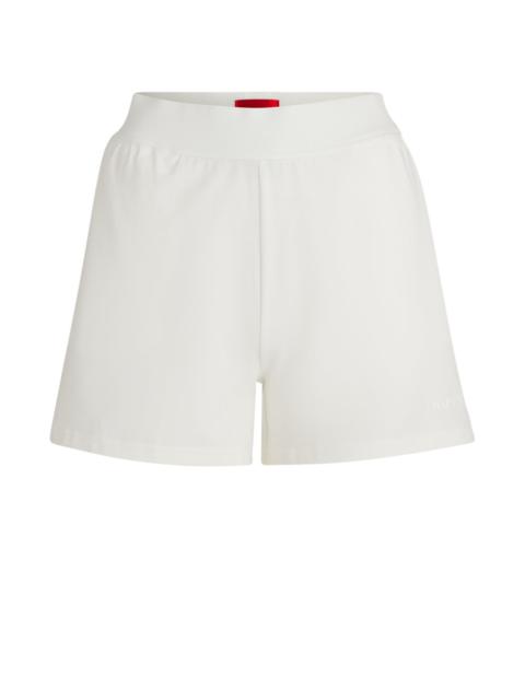 HUGO RELAXED-FIT SHORTS WITH SILICONE-PRINTED LOGO