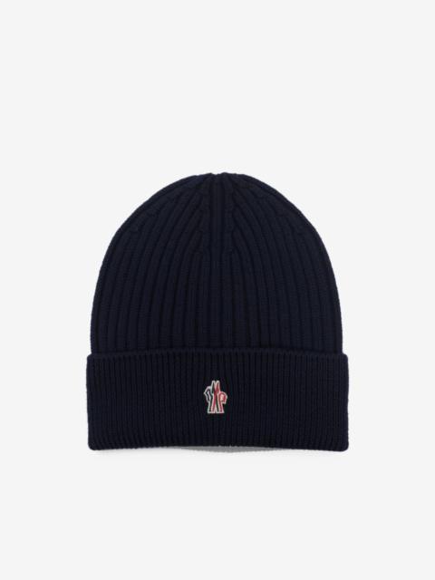 Moncler Grenoble logo-patch ribbed-knit beanie hat
