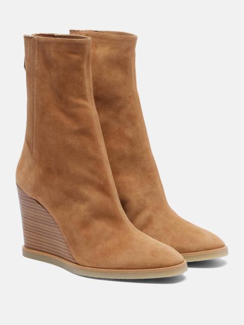 AQUAZZURA Saint Honoré 85 suede wedge ankle boots