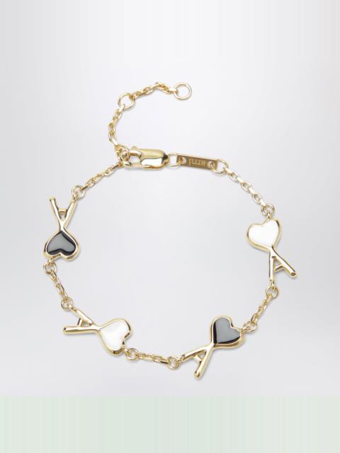 AMI Paris Gold/black/white Ami de Coeur bracelet