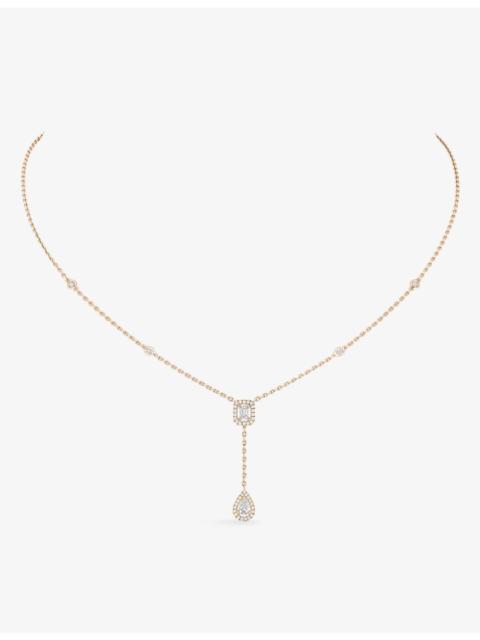 MESSIKA My Twin 18ct pink-gold and 0.10ct diamond tie necklace