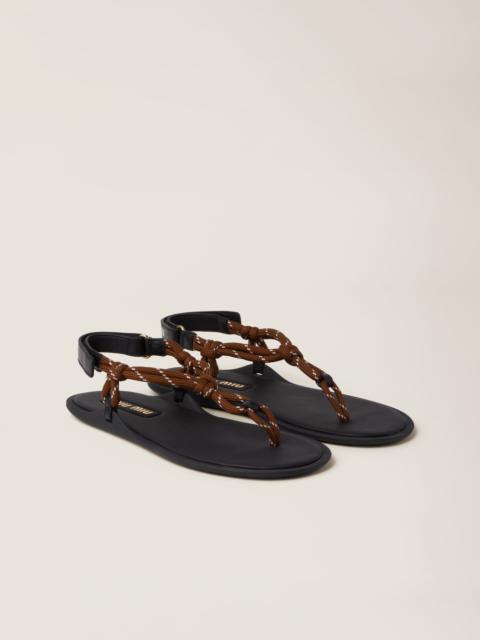 Miu Miu Riviere cord and leather sandals