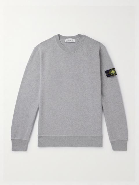 Stone Island Logo-Appliquéd Garment-Dyed Cotton-Jersey Sweatshirt