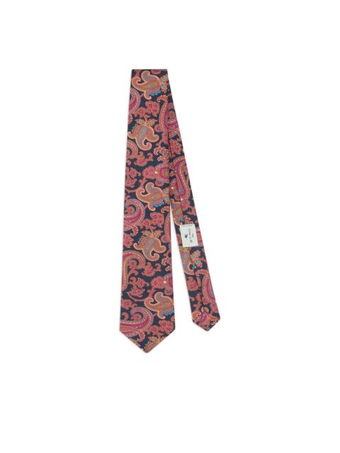 Etro paisley motif silk tie