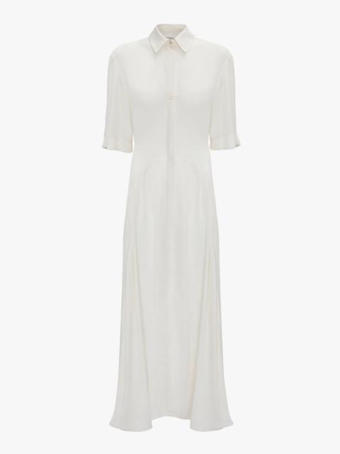 Victoria Beckham Panelled Midi Dress In White