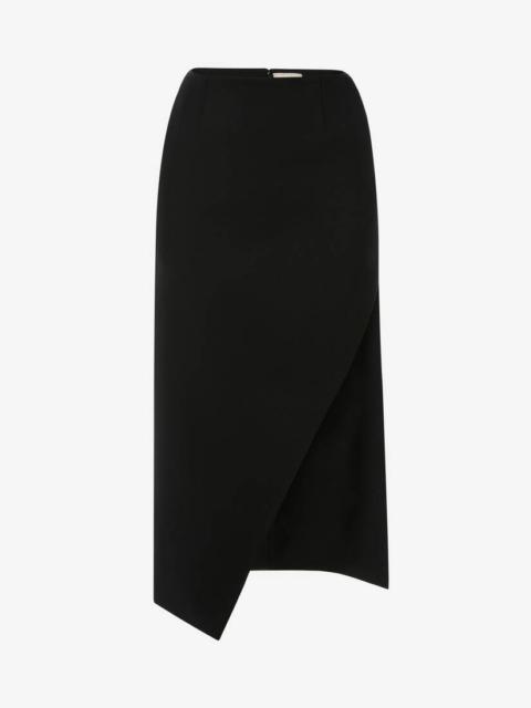Women's Slashed Pencil Skirt in Black