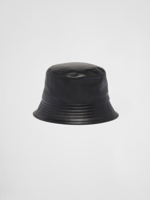 Nappa leather bucket hat