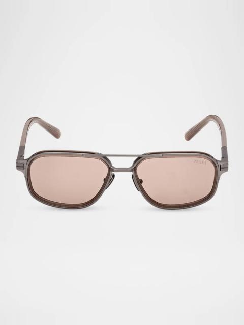 ZEGNA Men's EZ0320 Metal Navigator Sunglasses