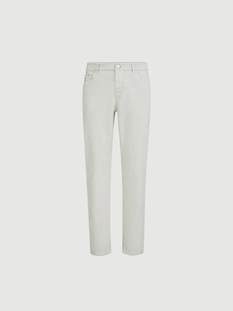 Brunello Cucinelli Garment-dyed comfort lightweight denim traditional fit five-pocket trousers