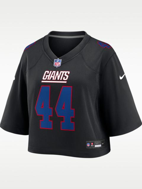 Nike Cam Skattebo New York Giants Women's Nike NFL Cropped Tundra Game Jersey
