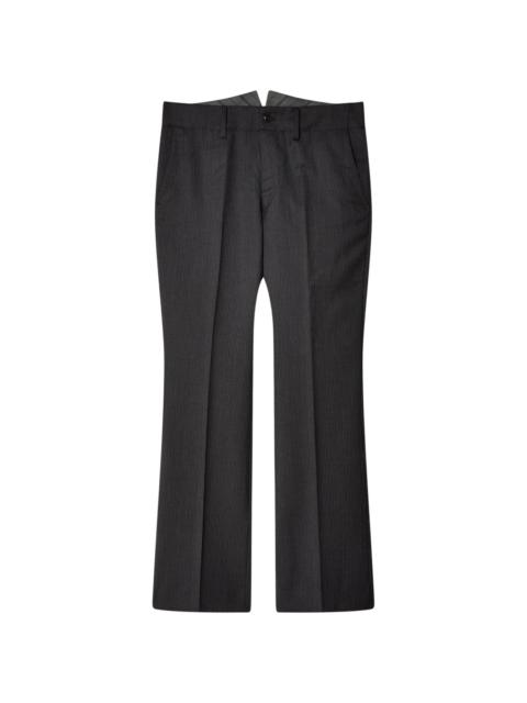 wool flared trousers