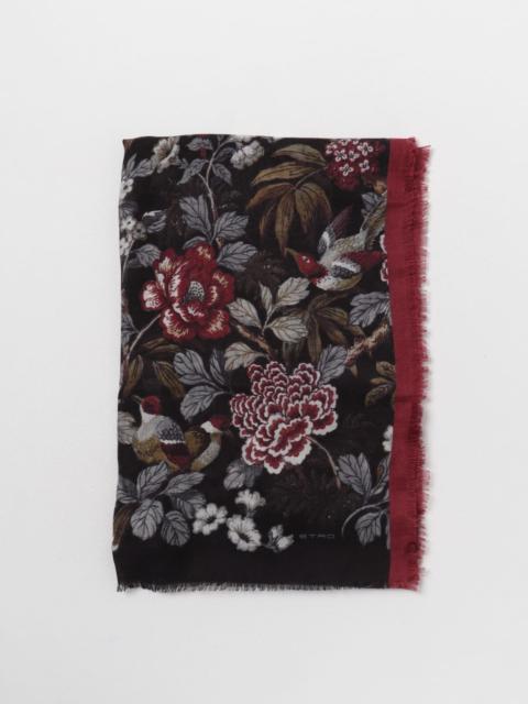 Etro scarf in wool and cashmere with jacquard floral pattern