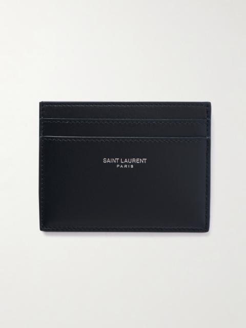 SAINT LAURENT Logo-Print Leather Cardholder