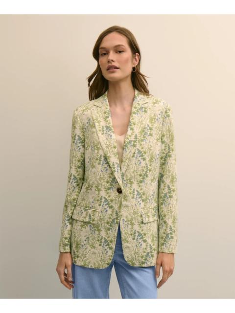 Brooks Brothers Crepe Botanical Print Jacket