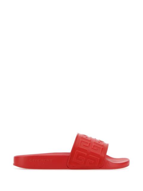 Givenchy Red leather 4G slippers