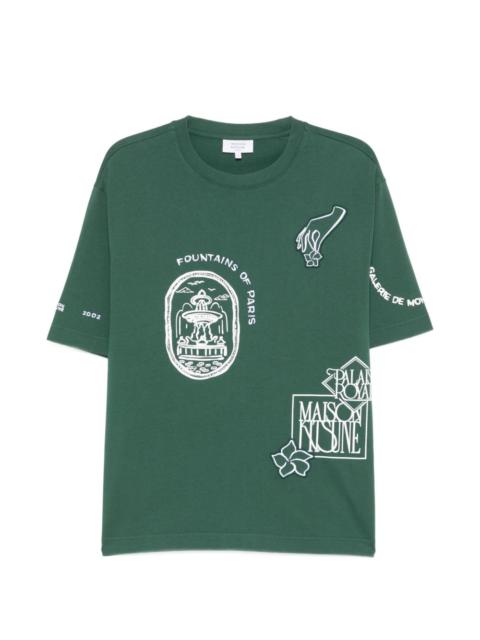 Maison Kitsuné Art Nouveau stamp-print T-shirt