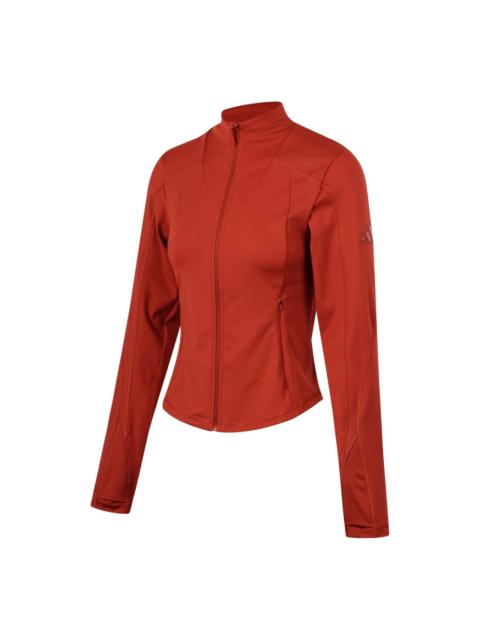adidas (WMNS) adidas Long Sleeves Zipper Top 'Red' JM8867
