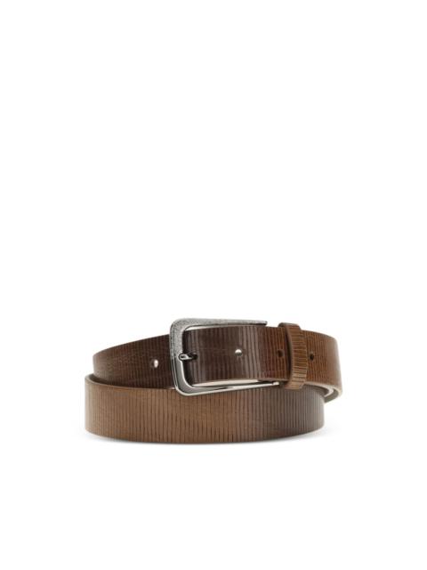 Brunello Cucinelli textured buckle leather belt
