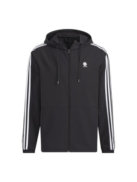 adidas neo Stripe Hooded Jacket Black HD4670