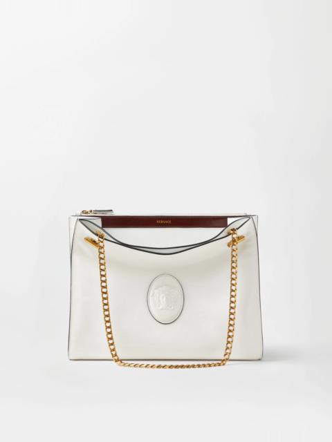 VERSACE Cabine Leather Shoulder Bag