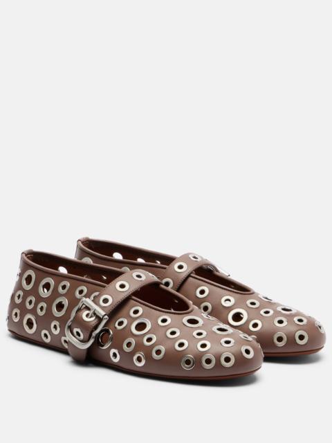 Alaïa Embellished leather ballet flats
