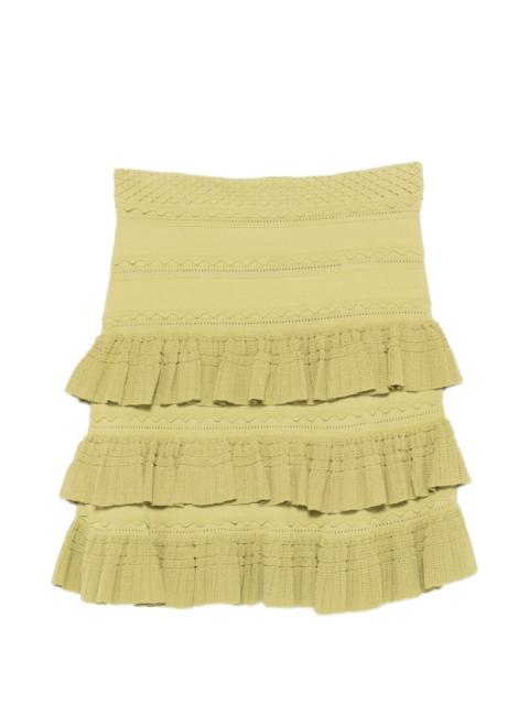 Sandro ruffled-trime mini skirt