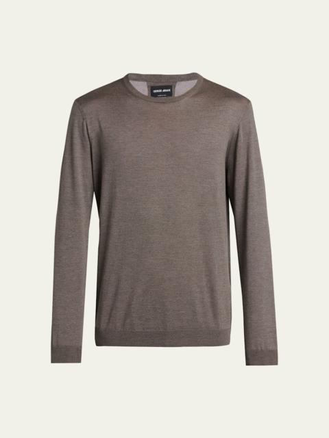 GIORGIO ARMANI Men's Silk/Cotton Crewneck Sweater