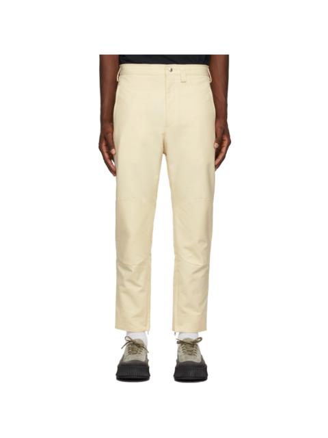 Jil Sander Off-White Cotton Zipped Ankle Trousers