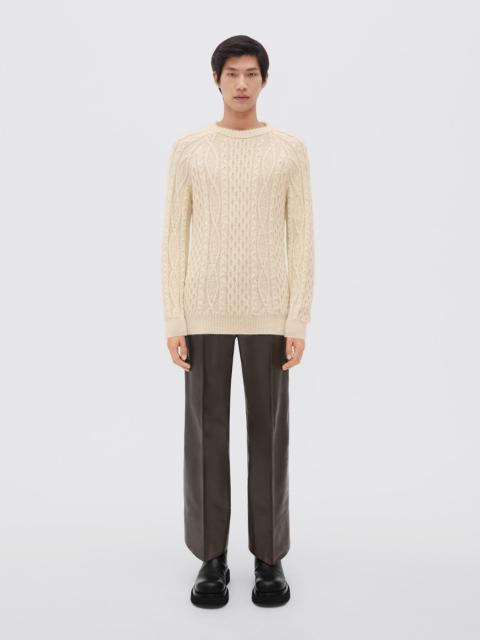 Bottega Veneta medium weight alpaca aran knit jumper