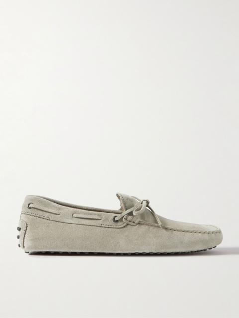 Tod's Gommino Suede Driving Shoes Taupe