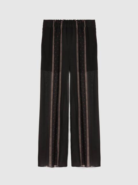 LIBEROWE SILK STRIPE PALAZZO TROUSERS