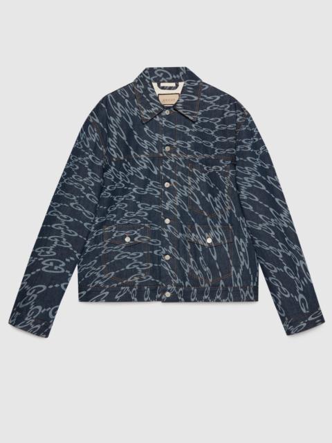GUCCI Wavy GG laser print denim jacket