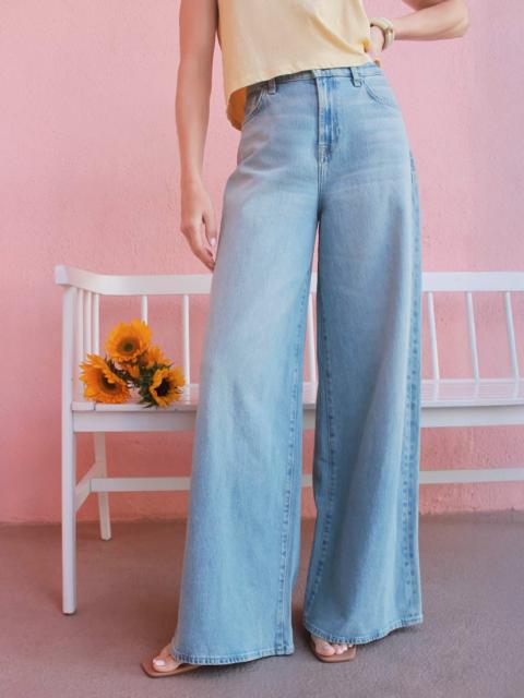 Splendid Ravyn Cuffed Wide Leg Jean in Light Wash