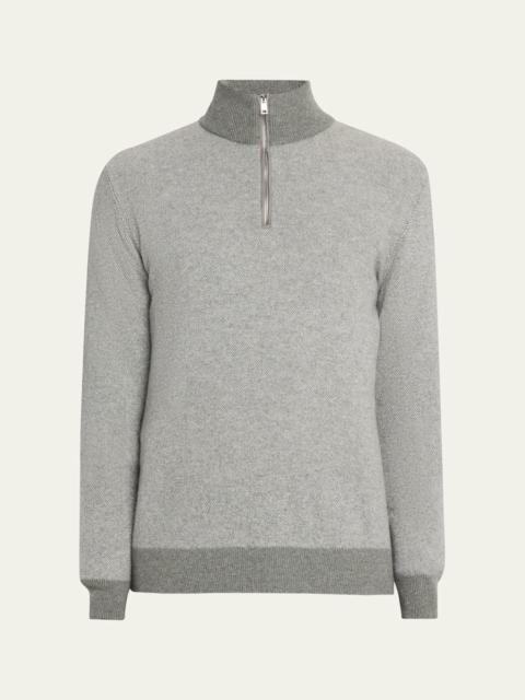 Ralph Lauren Men's Cashmere Birdseye Knit Half-Zip Sweater