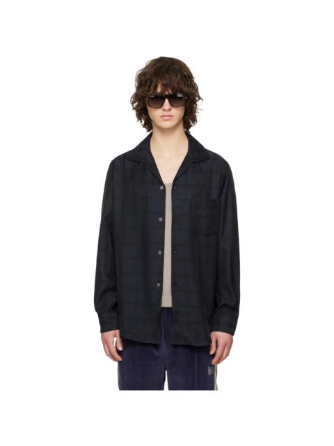 NEEDLES Navy Italian Collar Shirt