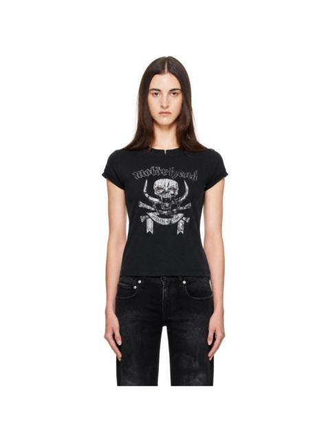 VETEMENTS Black Motorhead Edition Skull Cut-Up Fitted T-shirt