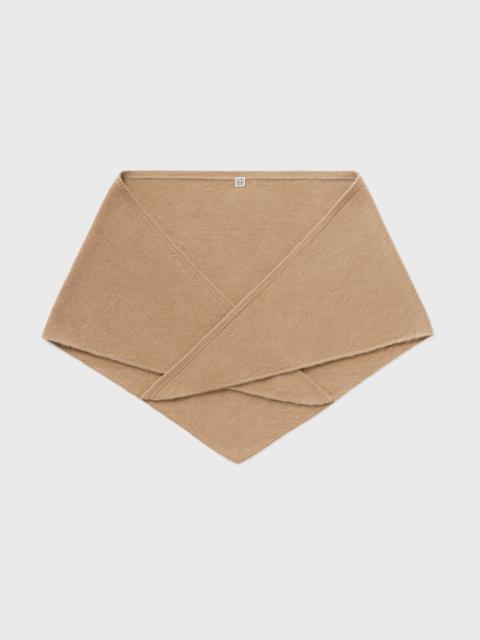 Triangle wool cashmere scarf camel