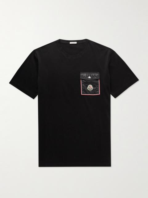 Moncler Logo-Appliquéd Shell-Trimmed Cotton-Jersey T-Shirt