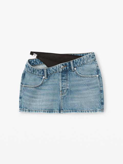 Alexander Wang ASYMMETRIC BIKINI LAYER MINI SKIRT IN DENIM