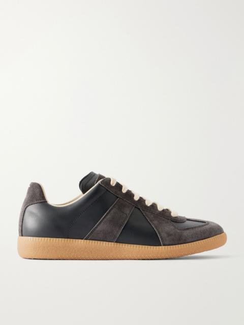 Maison Margiela Replica suede and leather sneakers Chocolate