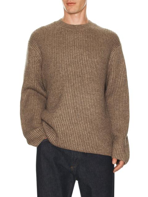 Theory Wool Cotton Long Sleeve Crew Neck Sweater