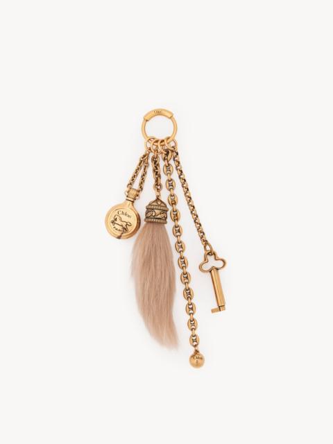 Chloé CHLOÉ SYMBOLS BAG CHARM IN BRASS & SHEARLING